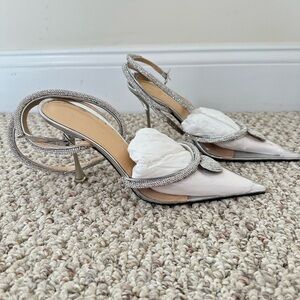 MACH & MACH Silver Embellished Heels